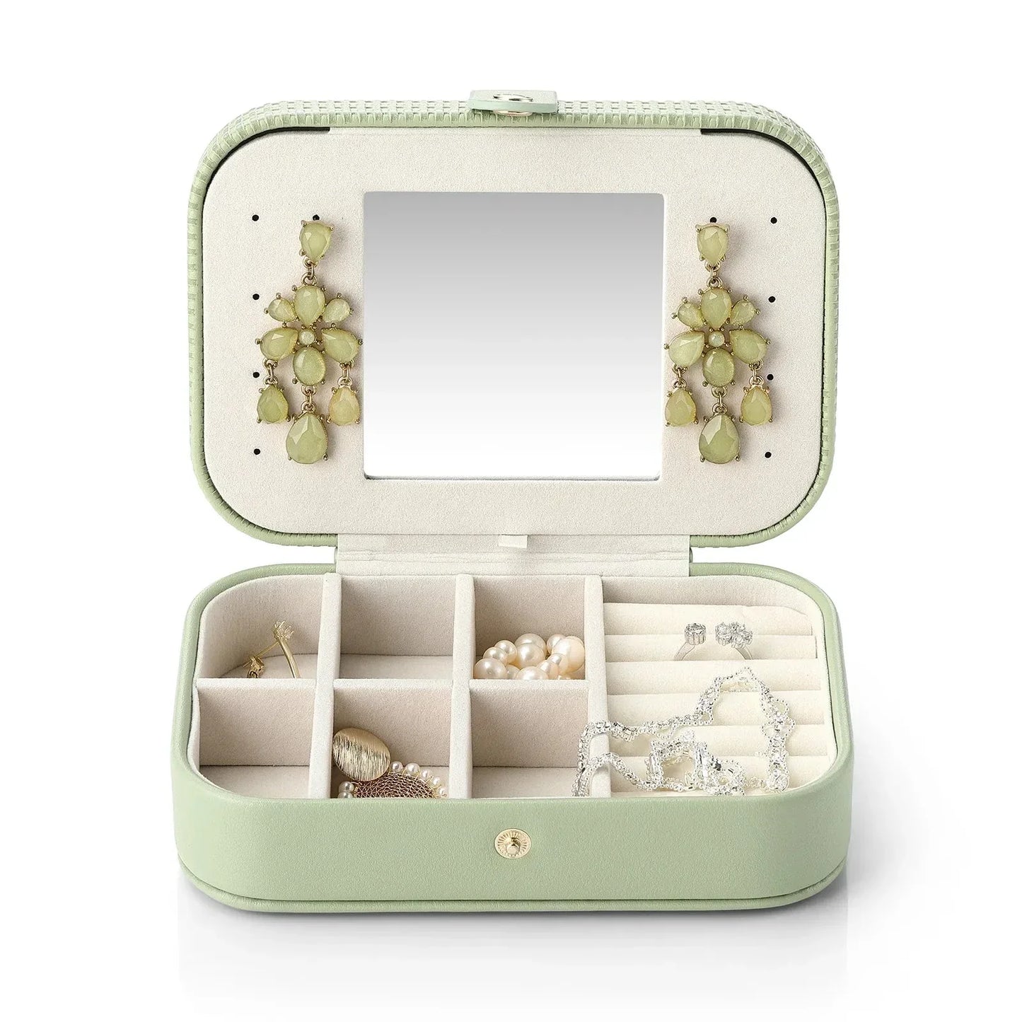 Portable Leather Mini Travel Jewelry Case