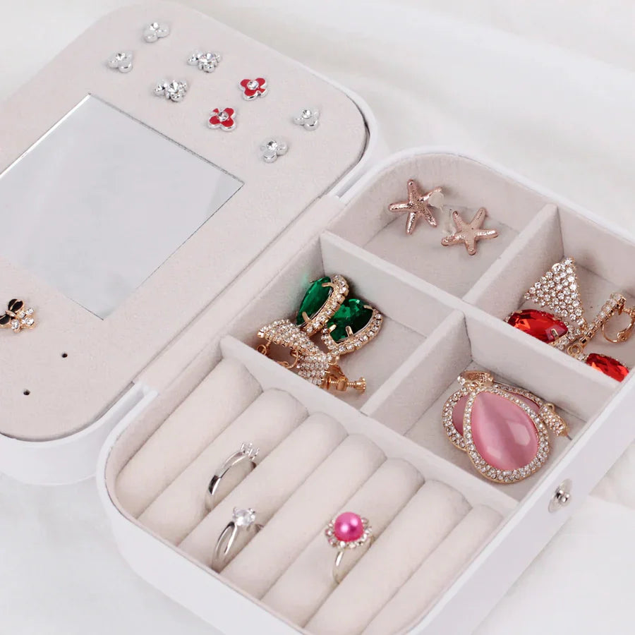 Portable Leather Mini Travel Jewelry Case