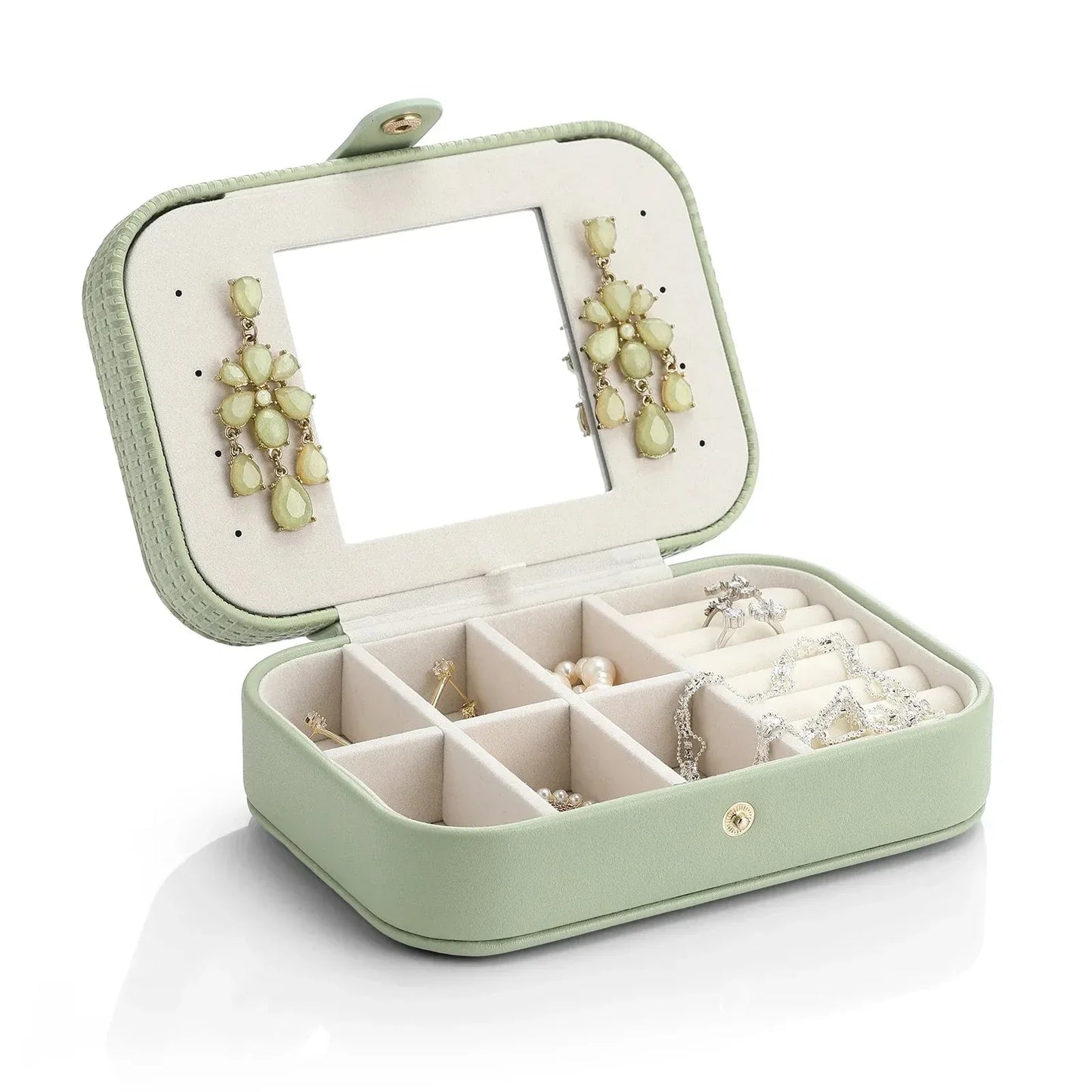 Portable Leather Mini Travel Jewelry Case