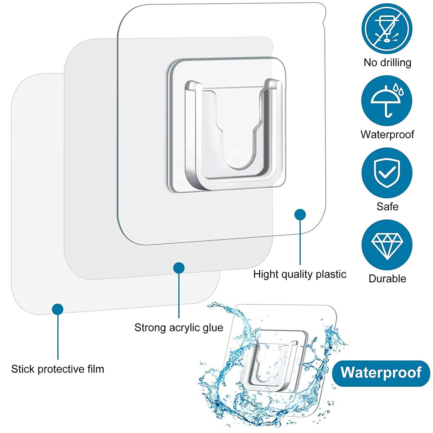 DOUBLE SIDED ADHESIVE WALL HOOK