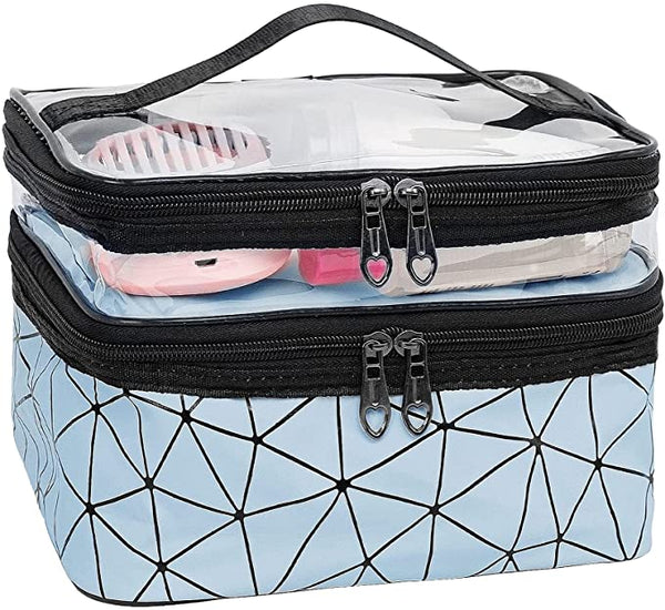 Double Layer Travel Cosmetic Cases Make up Organizer