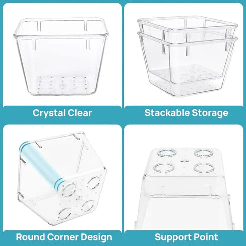 Clear Drawer Organizer Tray Set- Multi-Size