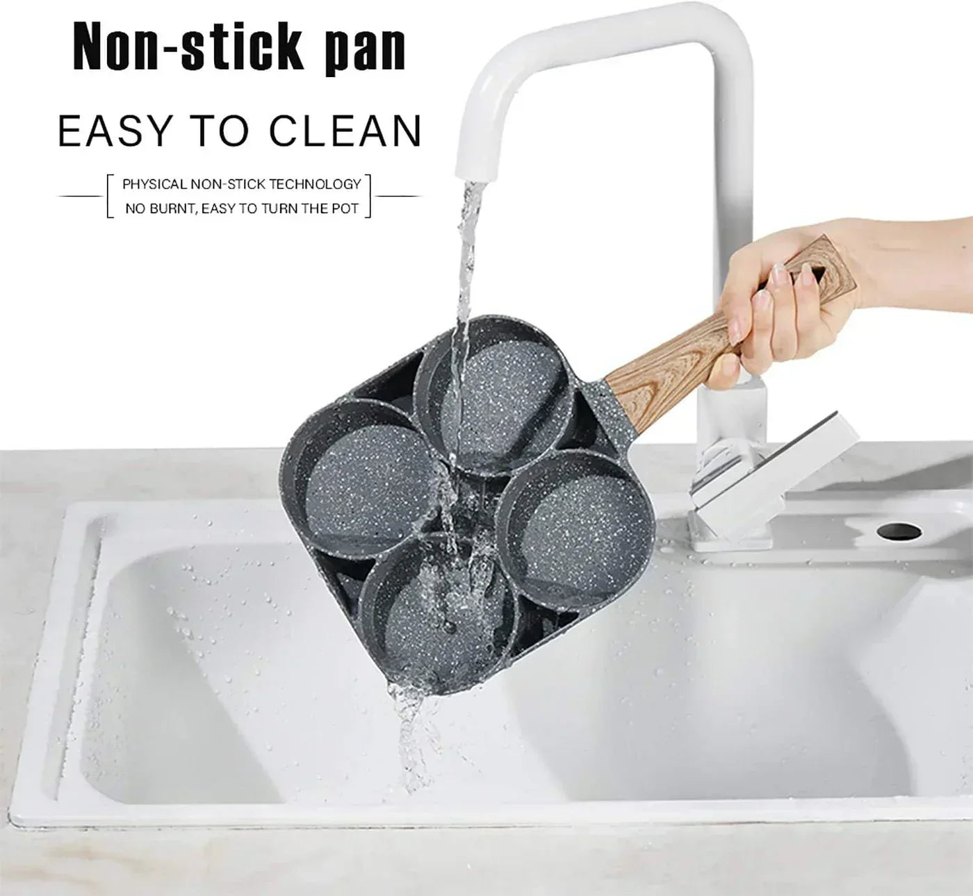 4 Hole Stone Non-stick Egg Ham Pot