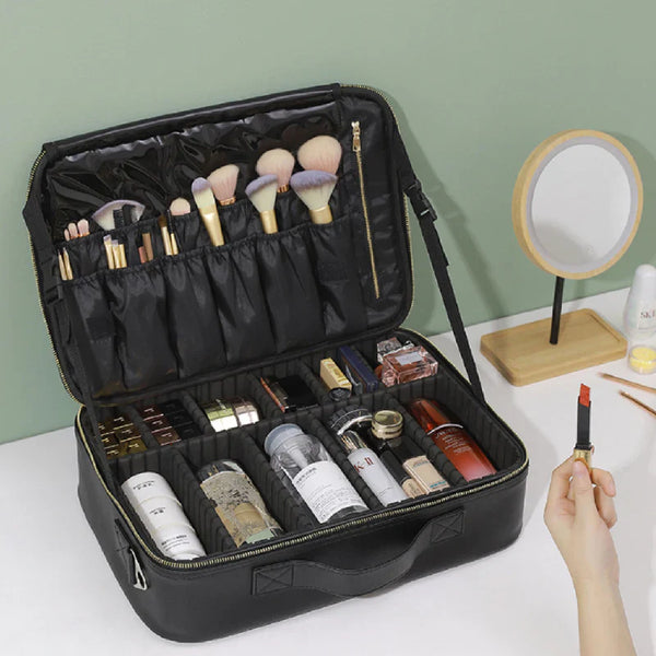 Makeup Storage Case with Adjustable Compartment