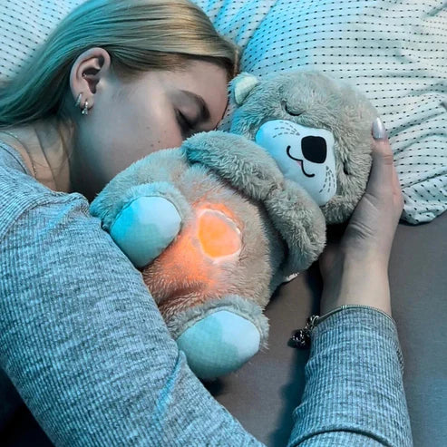 Breathing Teddy Bear For Sleeping With Light and Music