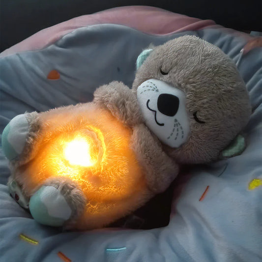 Breathing Teddy Bear For Sleeping With Light and Music