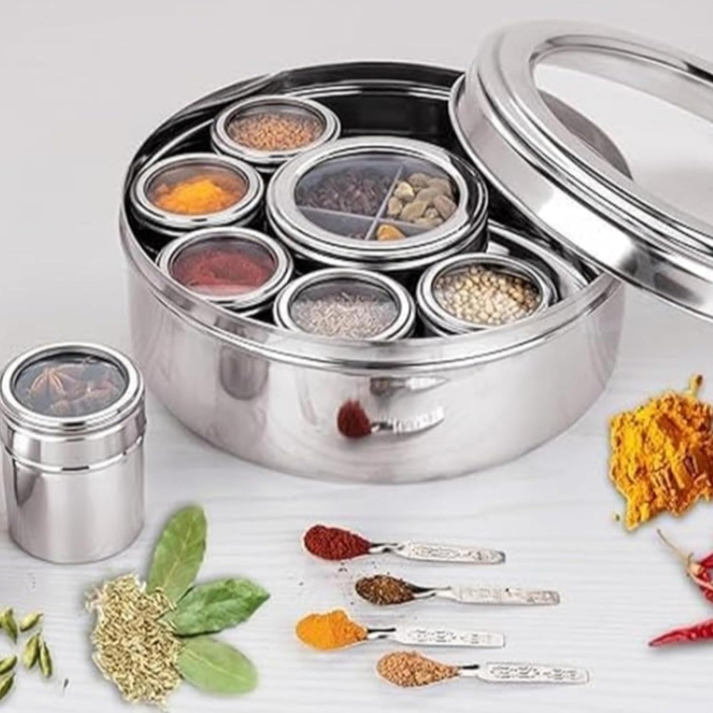 Stainless Steel 12 IN 1 Masala Box for Kitchen