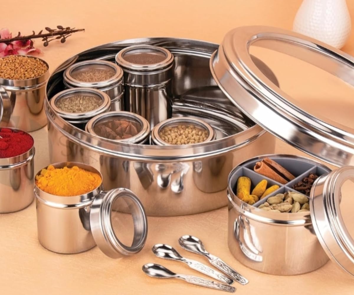 Stainless Steel 12 IN 1 Masala Box for Kitchen