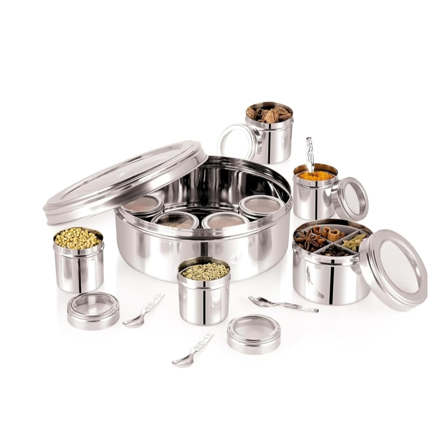 Stainless Steel 12 IN 1 Masala Box for Kitchen