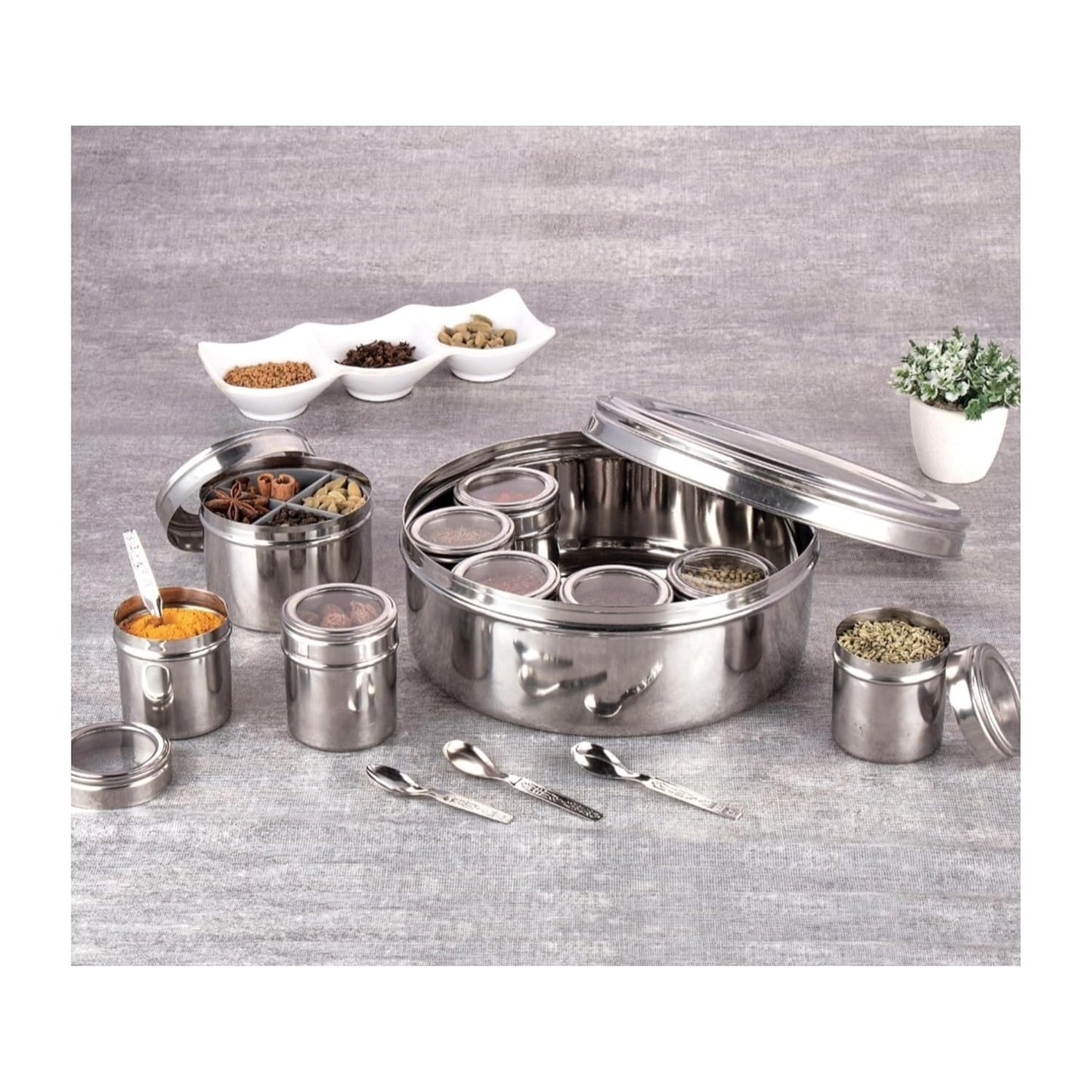 Stainless Steel 12 IN 1 Masala Box for Kitchen